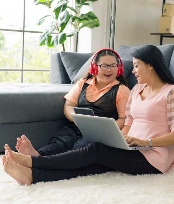 A comfortable living room in an NDIS accommodation